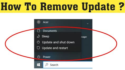 how to remove update and shutdown windows 10