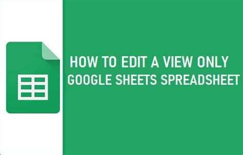 How To Remove View Only On Google Sheets