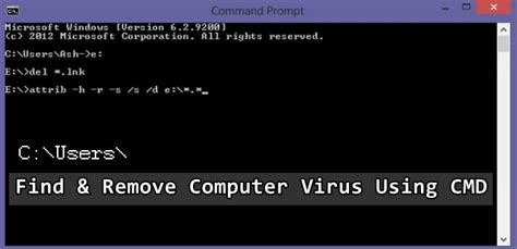 how to remove virus from pc using command prompt