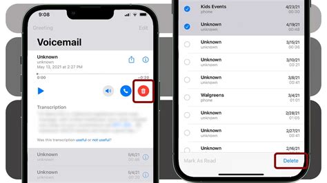 how to remove voicemail messages on iphone