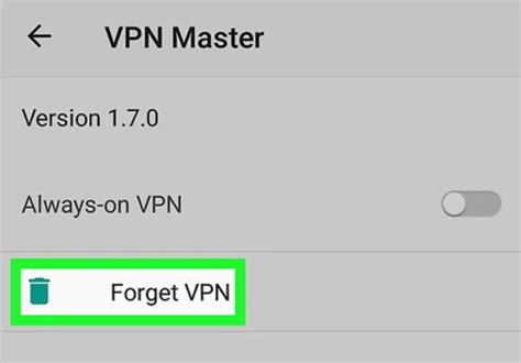 how to remove vpn from android