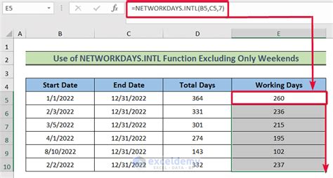 how to remove weekends from date calculations in excel