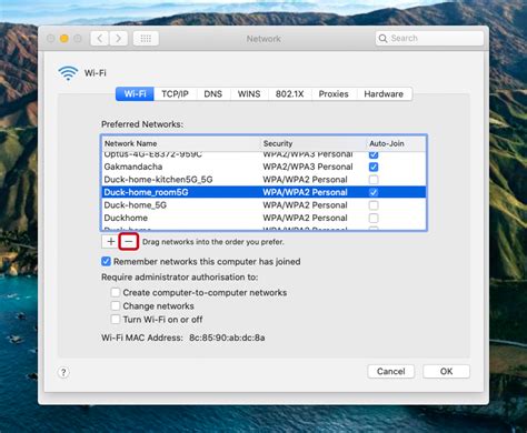 how to remove wifi password from macbook