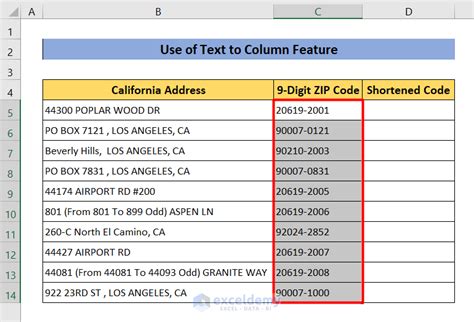 how to remove zip codes in excel