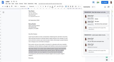 how to reopen resolved comments in google docs