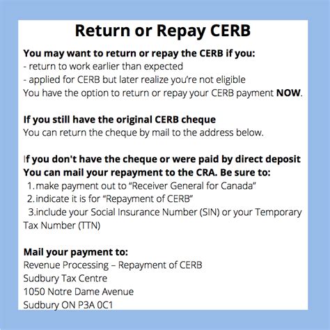 how to repay cerb payments