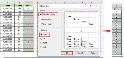 how to repeat values in blank cells in excel