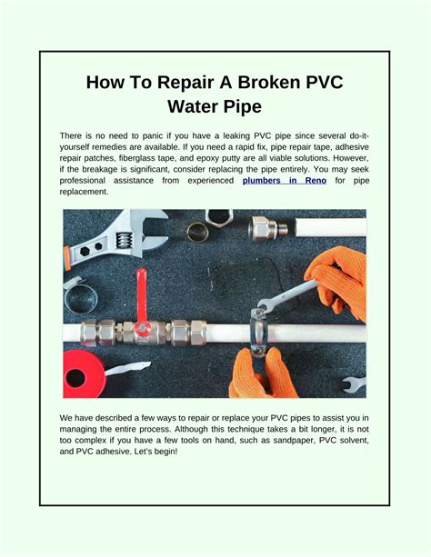 How To Replace A Broken Pvc Water Pipe