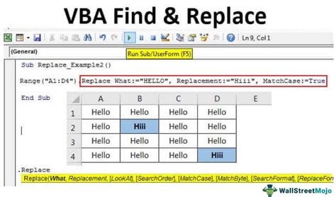 how to replace cell value in excel vba