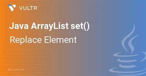 How To Replace Element In A List Java