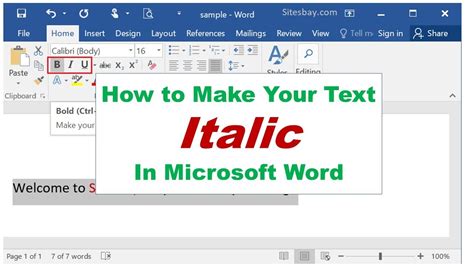 how to replace italics in word