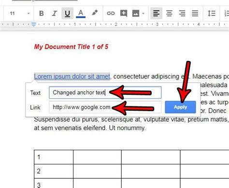 how to replace link with text google docs