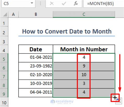 how to replace month in excel