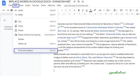 how to replace multiple words at once in google docs