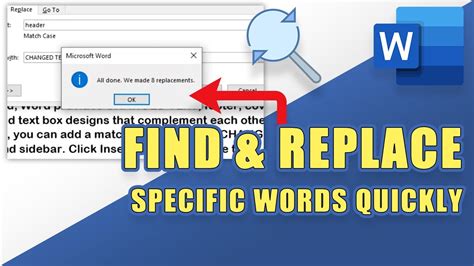 how to replace specific words in word