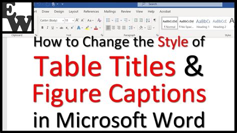How To Replace Table Captions In Word