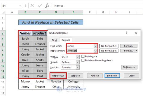 how to replace text in multiple cells in excel