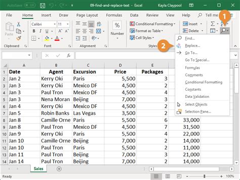 how to replace words in excel mac