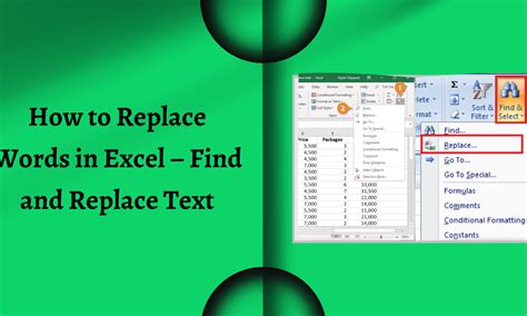 how to replace words in excel workbook