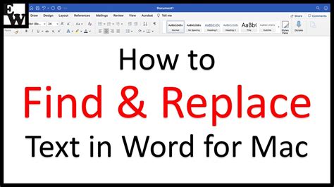 how to replace words in microsoft word mac
