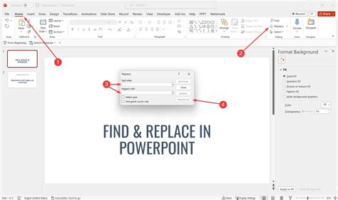 how to replace words in powerpoint mac