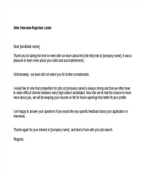how to reply after interview rejection