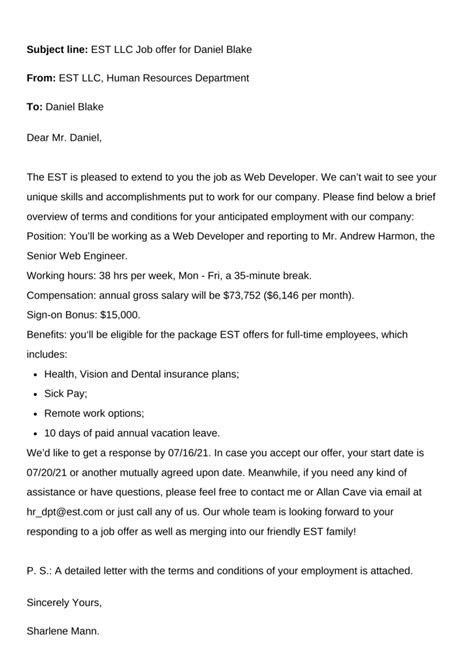 how to reply to an offer letter with questions