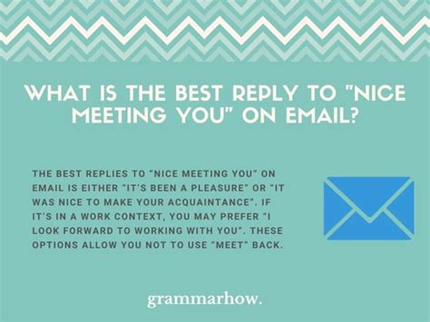 how to reply to nice to meet you email