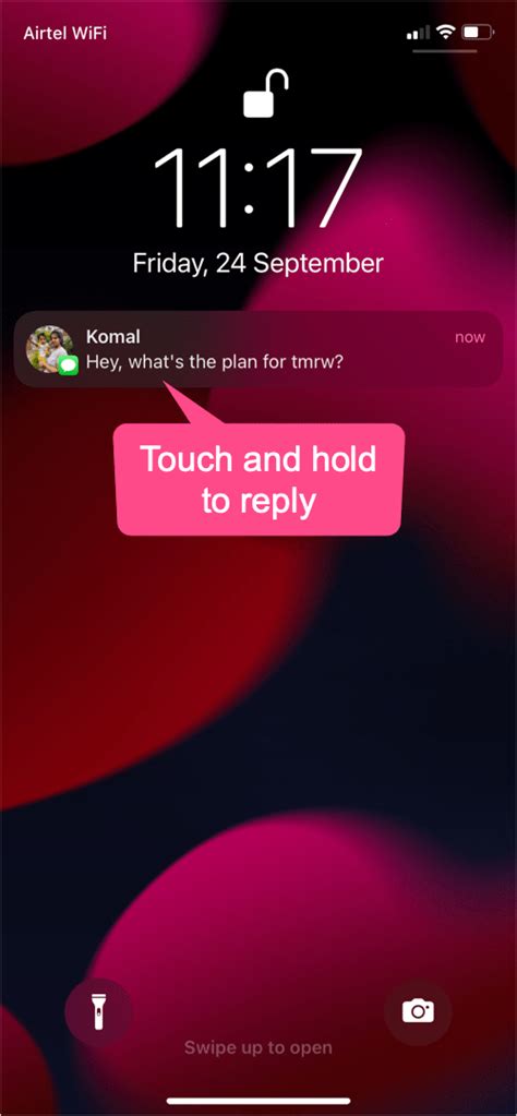 how to reply to text on iphone lock screen