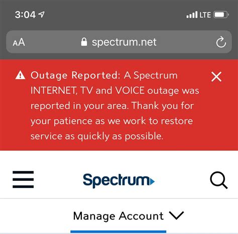 how to report an outage to spectrum