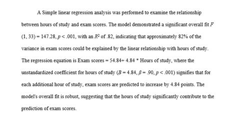 How To Report Linear Regression Results In A Paper Example