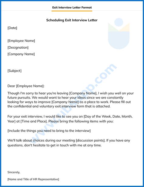 how to request an exit interview via email