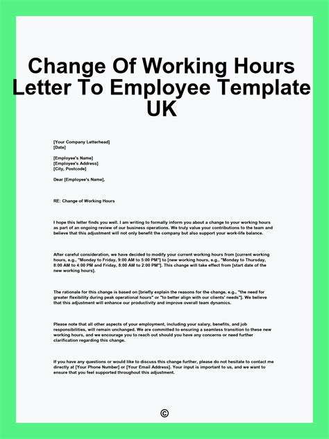 How To Request Change In Work Hours