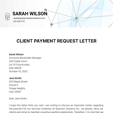 how to request client for payment