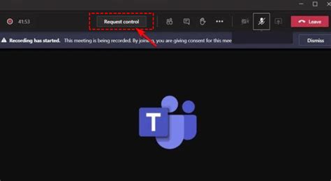 how to request control in teams call