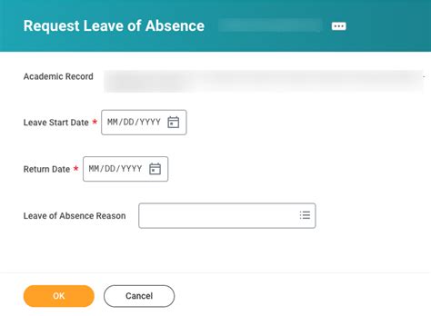 how to request leave of absence in workday