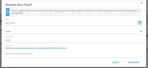 how to request time change on paycom