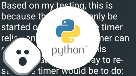How To Reset A Timer In Python