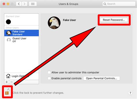 how to reset admin password in mac