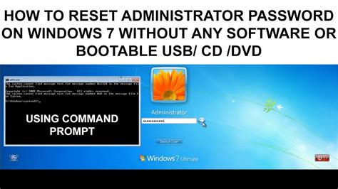 how to reset administrator password in windows 7 ultimate without cd