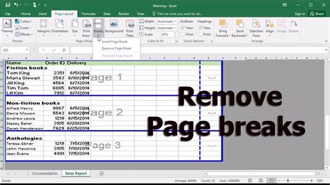 how to reset all page breaks in excel