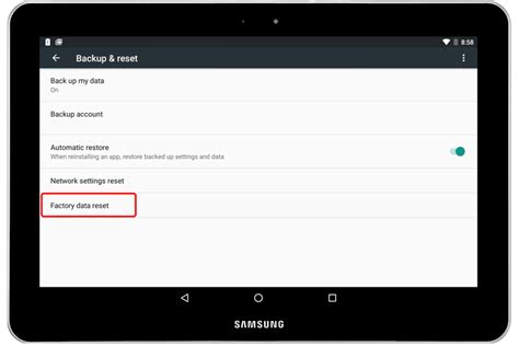 how to reset android tablet with buttons
