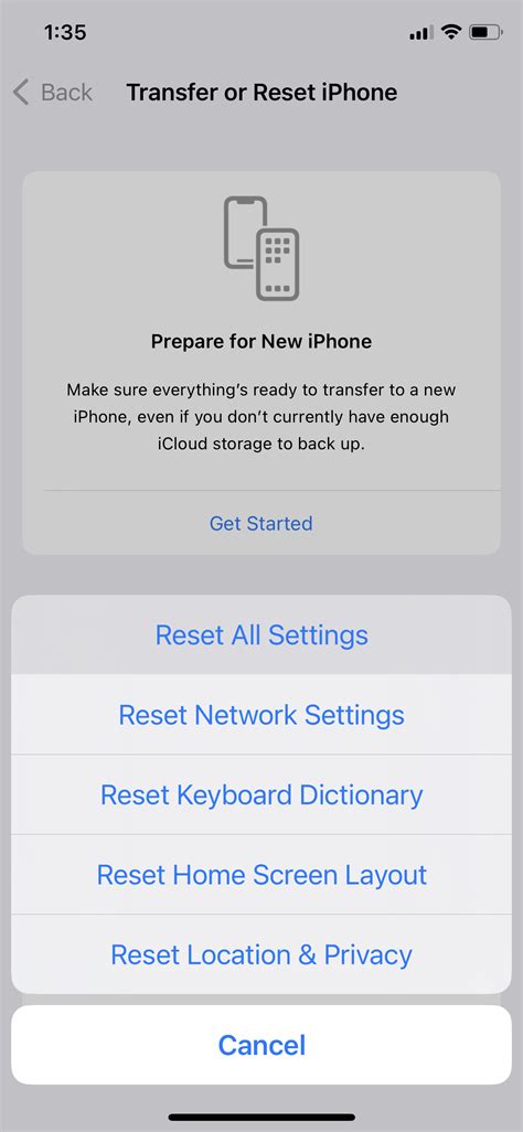 how to reset end to end encrypted data on iphone