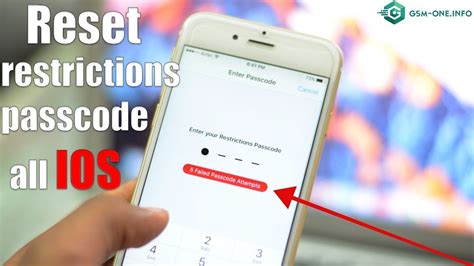 how to reset iphone restriction code