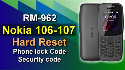 how to reset nokia 106 security code