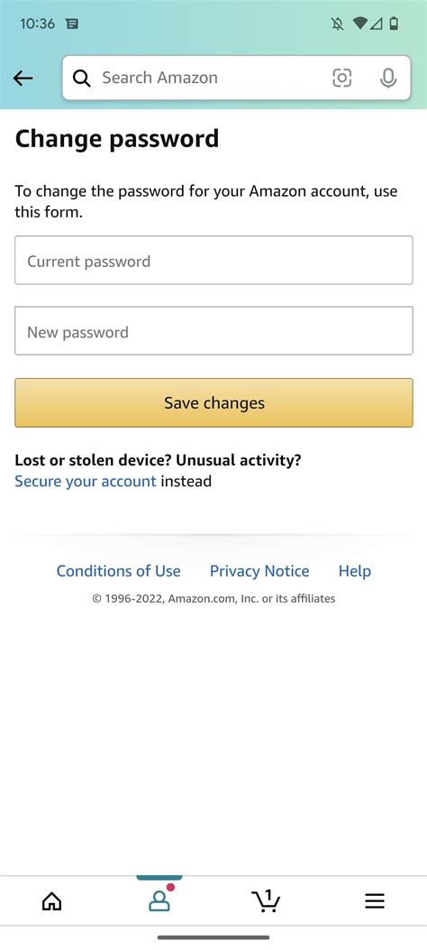how to reset password in amazon app