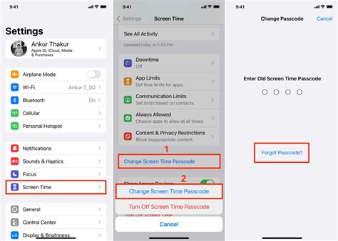 how to reset screen time passcode from another apple id iphone