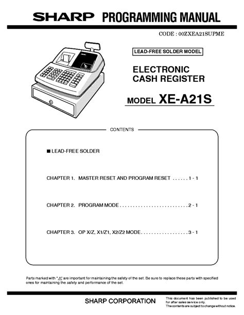 How To Reset Sharp Xe A21S