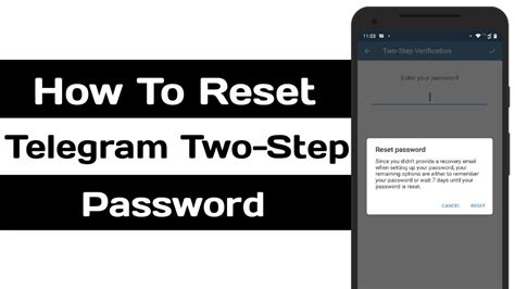 how to reset two step verification in telegram without email