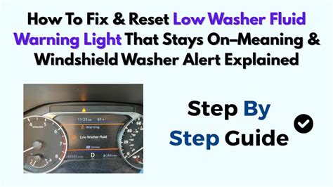 How To Reset Windshield Fluid Light